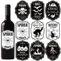 Halloween Wine Bottle Stickers Set - Waterproof Scary Labels for Party Décor