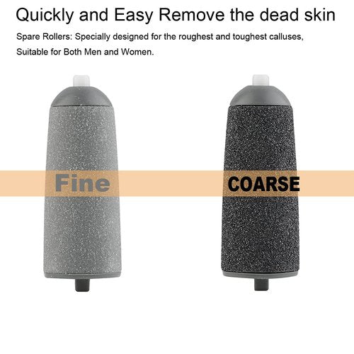 10 Pack Replacement Rollers Compatible with Finishing Touch Flawless Pedi Electric Tool File Include 2 Cleaning Brush (5 Black Coarse&5 Gray Fine)