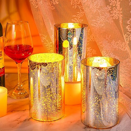 12-Pack Silver Glass Vases for Flower Centerpieces - 6 Inches Tall