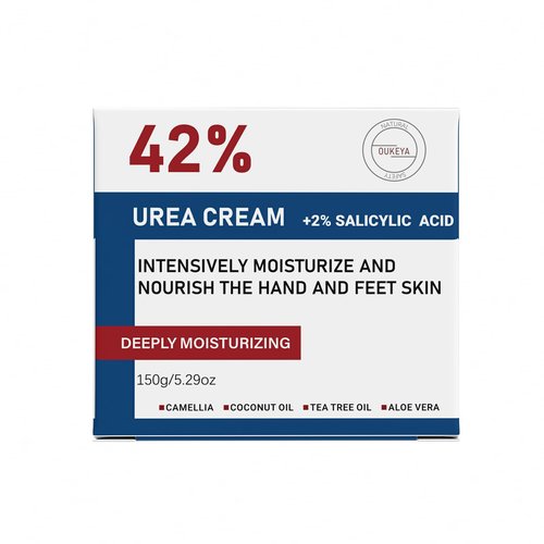 OUKEYA Urea Cream 42% plus Salicylic Acid 2% - Foot & Hand Cream to Moisturize, Soften & Smooth Dry, Cracked, Rough Skin on Heels, Knees & Elbows, 5.29 oz