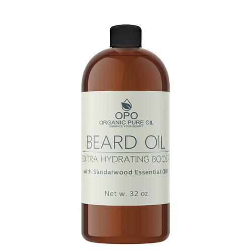 Sandalwood Beard Oil - Natural Non-GMO Hydrating & Conditioning Blend - 32 oz for Silky Smooth Growth