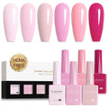 CANNI Pink Gel Nail Polish Set – 6 Soft Rose & Light Pink Colors, 9ML Each, Soak-Off UV LED Gel for Nail Art Design, DIY or Salon Manicure for Women