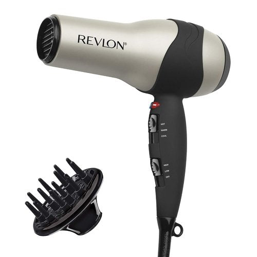 REVLON Turbo Hair Dryer - 1875 Watts for Maximum Shine & Fast Drying | Sleek Silver Finish