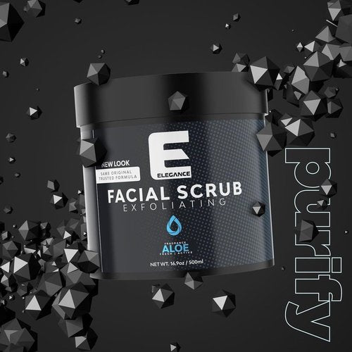 Elegance Natural Face Scrub, 16.9 Oz, Aloe Vera Based Facial Scrub, Exfoliate and Eliminate Impuritites for a Healthy and Hydrated Glowing Skin