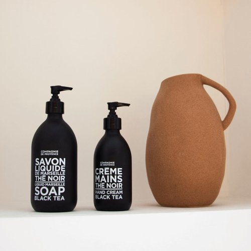 Compagnie de Provence Luxury Hand Cream - Black Tea Scent | 10 Fl Oz Glass Pump Bottle
