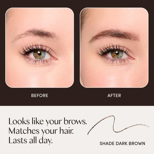 Ravie Beauty Easy Everyday™ Brow Pencil - Smudge-Proof, Hair-Like Strokes, 1.2mm Tip, Vegan (Dark Brown)