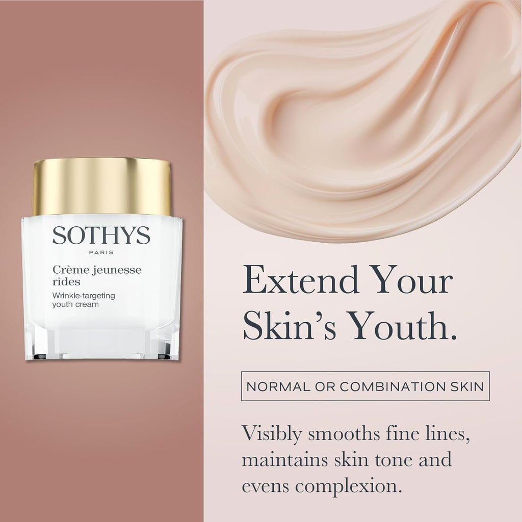 SOTHYS Youth Cream - Wrinkle-Targeting Face Moisturizer for Anti-Aging | Normal or Combination Skin