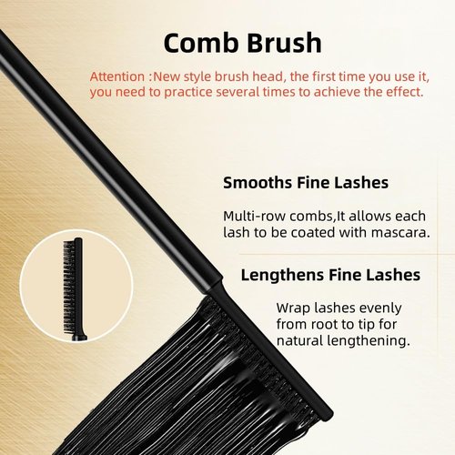 Regine Switzerland Waterproof Mascara - Black, No Clumping, Long-Lasting Volume & Length, Comb Brush