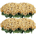 Gold Artificial Roses - 104PCS Fake Rose Flowers for Home Decor & Events