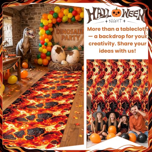 Red Lava Plastic Tablecloth Roll - Heavy-Duty Leak-Proof 100FT x 54IN with Slide Cutter