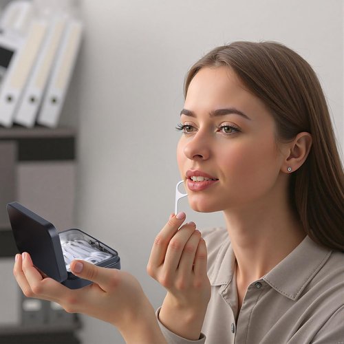 LIGHUFEIC 2Pack Dental Floss Portable Case with Mirror,Refillable Portable Floss Pick Holder Container,Small Floss Dispenser for Travel, Dates,Dinners and Hotels(Black)