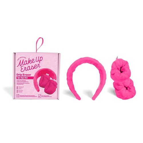 Original MakeUp Eraser Drip Eraser Set - Absorbent Headband & Wristbands for Spa Use | 3-Piece Set