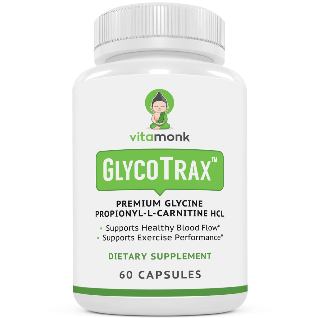 VitaMonk GlycoTrax - High Absorption GPLC Supplement - No Artificial Fillers - GPLC Glycine Propionyl-L-Carnitine Capsules Supplements to Support Healthy Blood Flow - 60 Capsules