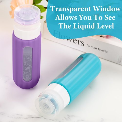 LofyJoy Reusable Silicone Travel Bottles for Toiletries TSA Approved, Leak Proof Travel Size Bottles Refillable Travel Containers for Shampoo Conditioner Mini Bottles 3 oz