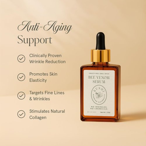 KUSHI Bee Venom Serum - Hydrating & Firming Face Serum for Youthful Skin - 15ml, Cruelty-Free