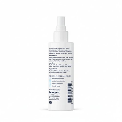 BRIOTECH Topical Skin Spray, Hypochlorous Acid Spray for Sensitive Skin, HOCl Facial Mist, Full Body Support Against Irritation, Calm Redness, Soothe Foot & Scalp, 2 oz Travel Size