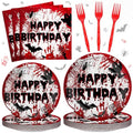 Halloween Blood Themed Tableware Set - 96 Pcs Spooky Party Supplies