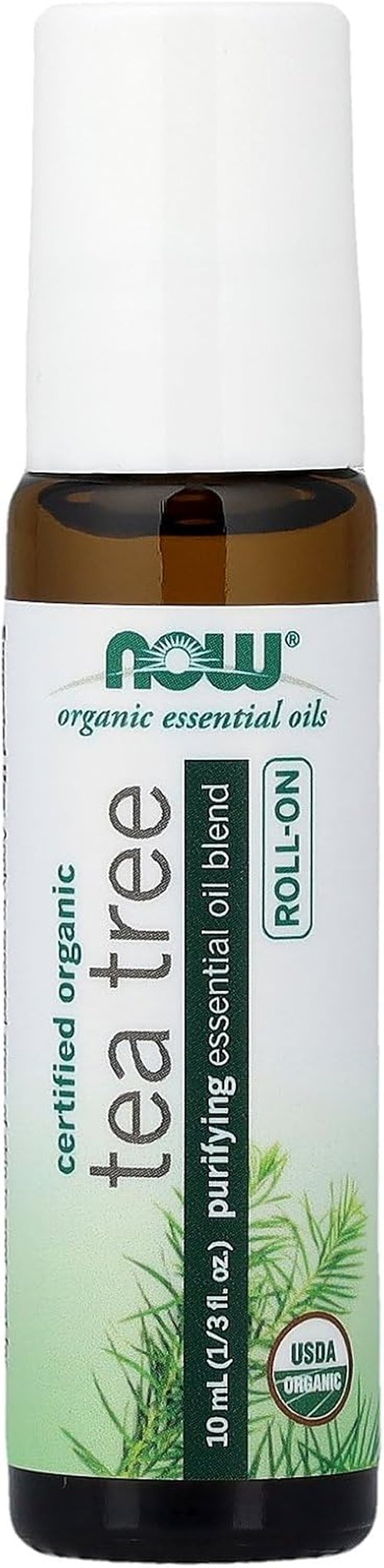 NOW Foods Tea Tree Essential Oil Roll-On - Certified Organic Purifying Blend for Topical Aromatherapy | 10 mL