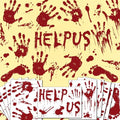 Halloween Bloody Handprint & Footprint Window Clings - Style3, 12 Sheets