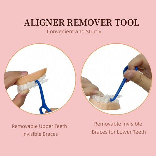 Maoerdental 25PCS Aligner Remover Tool,Clear Aligner Removal Tool for Invisalign,Mix 5 Bright Color Removal Aligner Tooth Hook for Invisible Braces