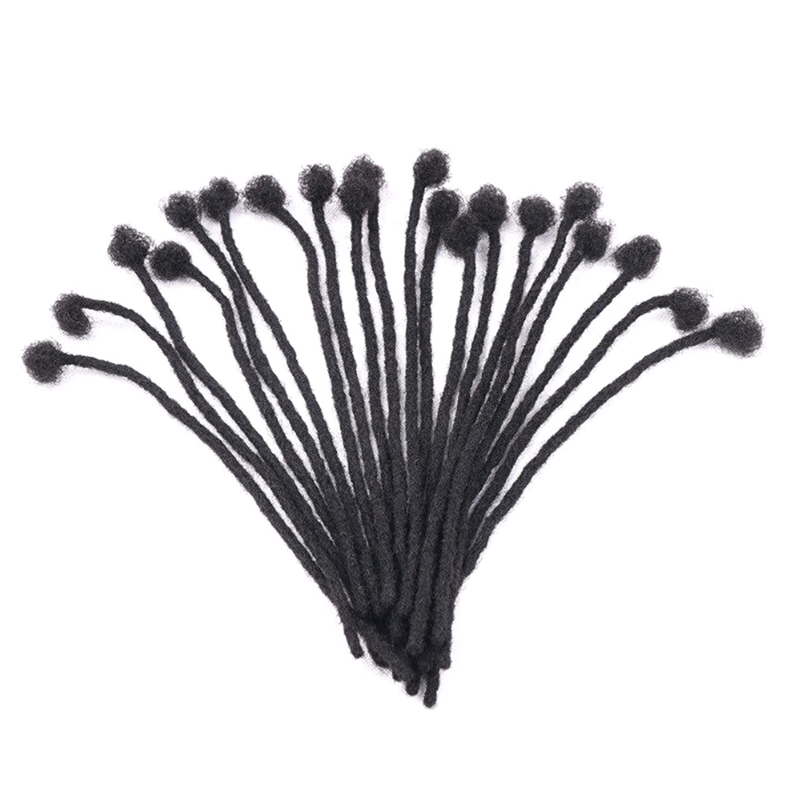 WacanDan 100% Human Hair Dreadlock Extensions for Men/Women, 0.6cm Thickness 4 Inch 60 Strands Full Handmade Can be Dyed and Bleached Permanent Loc Extensions Human Hair Natural Black