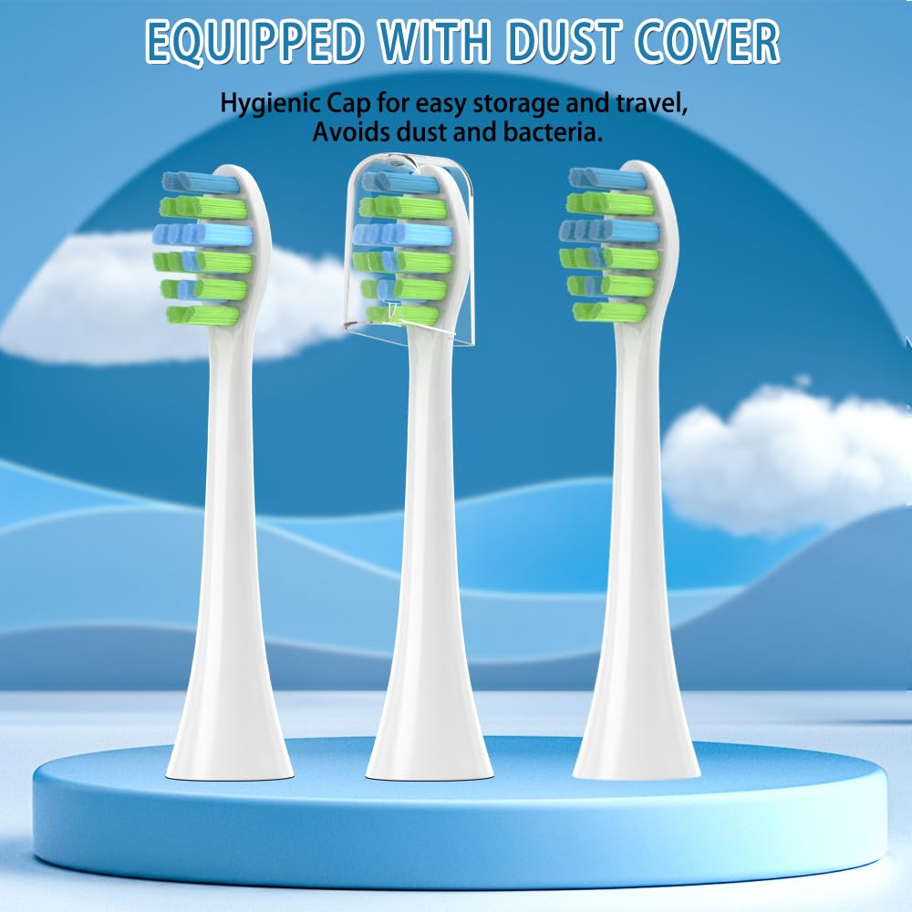 YMPBO Toothbrush Replacement Heads Compatible with 7AM2M AM100/AM105/AM110 Electric Toothbrush, Soft Brush Bristles, 5 Pack White + 5 Pack Black