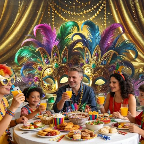Carnival Party Banner Dual Mask Decor 71x43 Polyester - Variation LR00084