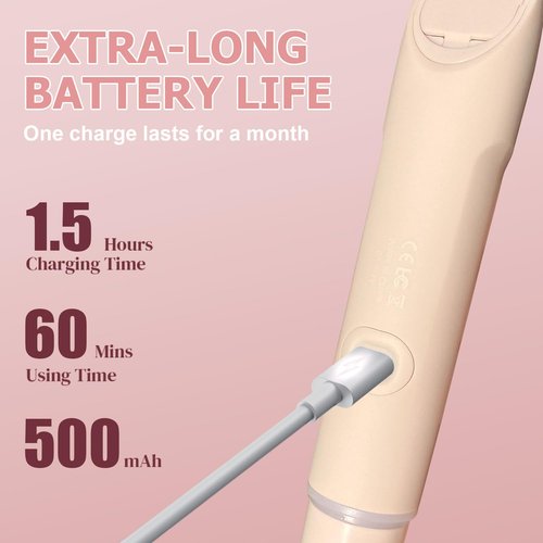 2 in 1 Bikini Trimmer for Women, Led Electric Dual Head Shaver Women, Rechargeable & Waterproof, Painless for Sensitive Skin, Electric Bikini Trimmer for Bikini Line & Pubic, Legs, Face, Underarms