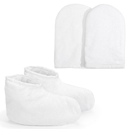 Segbeauty Paraffin Wax Bath Gloves and Booties, Thick Paraffin Wax Terry Cloth Mitts for Hand and Feet, Thermal Wax Gloves and Booties Paraffin Wax Gloves and Booties Mittens for Wax Machine SPA