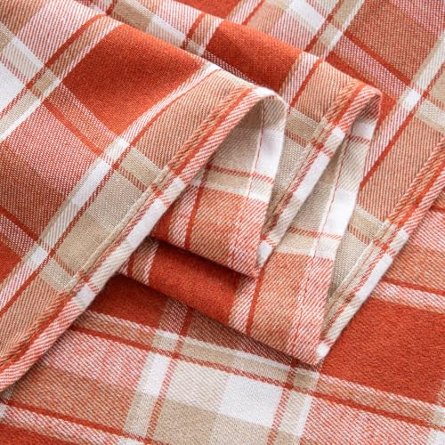 AQOTHES Fall Plaid Tablecloth - Orange Light 60x104 Rectangle Thanksgiving