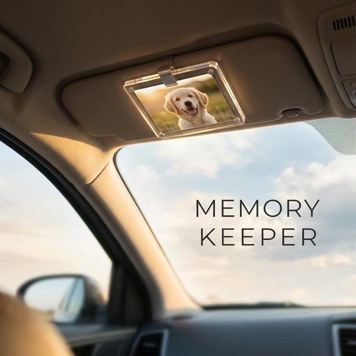 G-Force Crystal Clear Car Visor Photo Frame - 2 Pack Magnetic Clip Holder | Personalized Accessory Gift