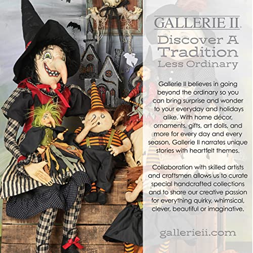 Halloween Pumpkin Figurine - Gathered Traditions Folk Art Decor - Orange