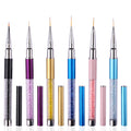 WOKOTO 6pcs Thin Nail Art Liner Brush For Nails Professional Nail Art Brushes Set Rhinestone Handle Nail Detail Brush Nail Gel Polish Painting Pens Nail Art Design Brushes Pen Set For Acrylic Nails
