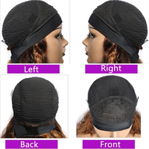 Comfair Ombre Headband Wig Human Hair #4/27 Highlight Body Wave Headband Wig Glueless None Lace Front Wig Brazilian Virgin Human Hair Wigs for Black Women Wear andGo Wig 180% Density 12 inch