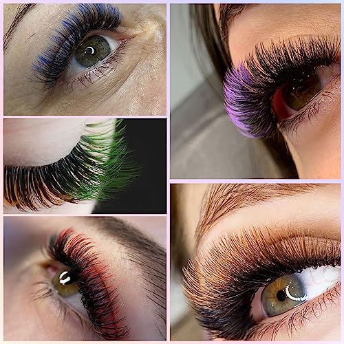 Ombre Orange Red False Eyelash Extensions - C Curl, 15-20mm, Easy Fan, 0.07mm
