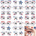 Patriotic 4th of July Temporary Tattoo Stickers - USA Flag & Stars, 20 Sheets