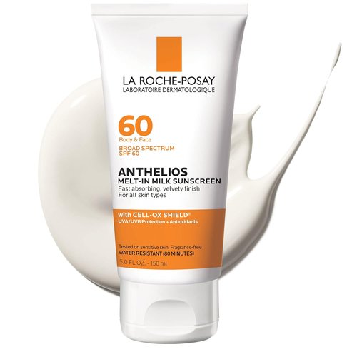 La Roche-Posay Anthelios Melt-In Milk Sunscreen SPF 60 - Lightweight, Oil-Free Formula for Body & Face