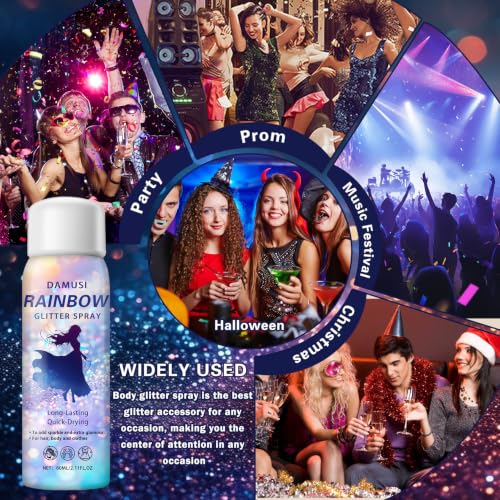 Pink Body Glitter Spray for Hair & Clothes - Shiny & Long-Lasting