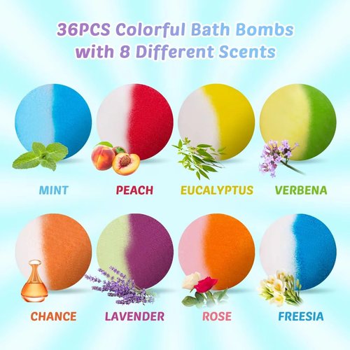 Bath Bombs for Kids with Toy Inside, 36 Pcs Bath Bombs with Glow in The Dark Dinosaur, Animal and Ocean Surprise Inside, Handmade Organic Bubble Bath Ball Gift Set for Birthday, Easter, Christmas