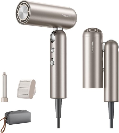 Dreame Pocket Hair Dryer - Ultra Lightweight Blow Dryer with Fast Drying & Low Noise | Portable with 2 Attachments