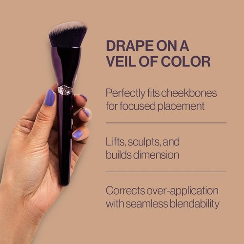 Anisa Beauty Angled Cream Blush Brush Premium Synthetic Fibers - Precision Brush for Balm, Cream, Liquid, or Stick Blush. - Vegan & Cruelty-Free