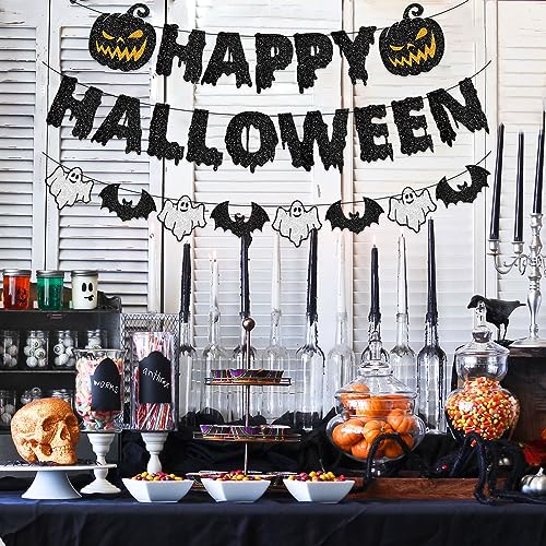 Halloween Banner Hanging Paper Garland Bloody Pumpkin Decorations - Festive Wall Backdrop - Variation of THIS listing