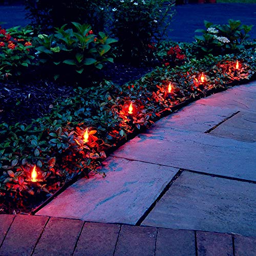 C18 Flicker Flame String Lights - 10Ft Outdoor Christmas & Halloween Lights, Green Wire, End-to-End Connectable
