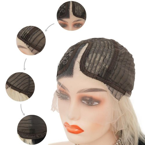 Salaibs White Ombre Black Lace Front Wigs for Women Long Curly Wavy Natural Synthetic Hair Wig for Daily Party Cosplay Halloween Use