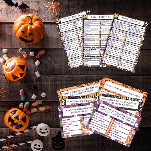 Halloween Friendly Feud Card Game for Adults & Families - Purple Skeleton Variation