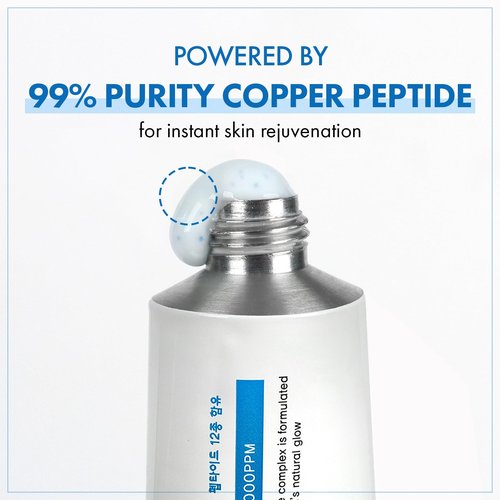 TOSOWOONG Copper Peptide 12 Cream, 99% Purity of Copper Tripeptide-1, GHK-Cu, 12 Multi-Peptide Powerful Anti Aging Formula for Fine Lines, Firming, Skin Elasticity, Korean Skincare, 50ml / 1.69 fl.oz.