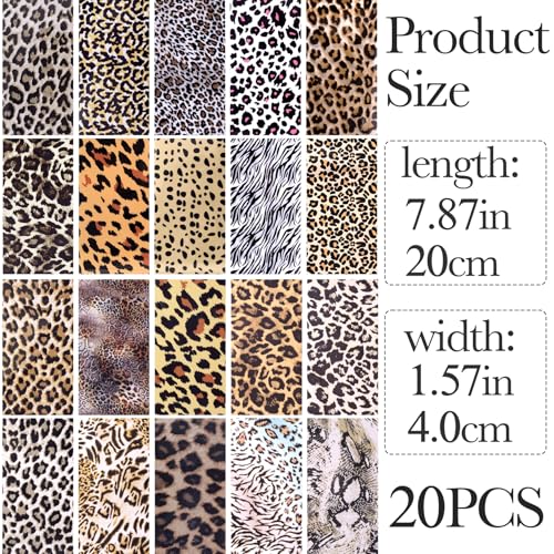 SmallCat 20 Pcs Leopard Nail Transfer Foil for DIY Manicure Style 3