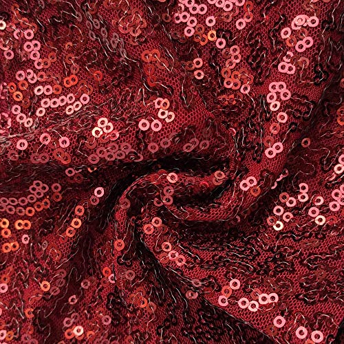 50PCS Wine Red Elastic Sequin Chair Sashes Bling Bling Party Decoration