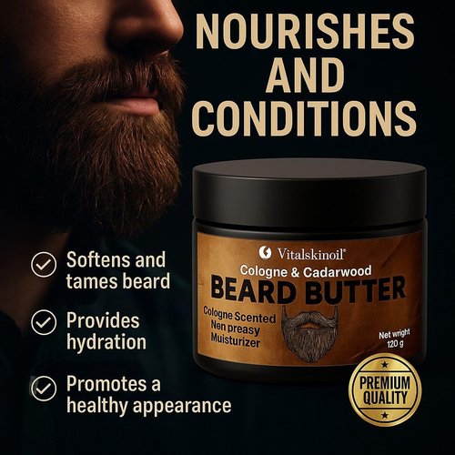 Beard Butter for Men, Cologne & Cedarwood Scented, Non-Greasy Conditioning Moisturizer, 4.23 oz