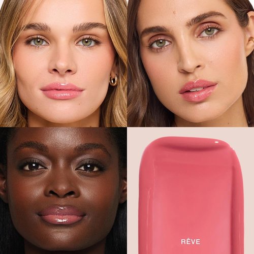 Jouer The Lip Edit Deluxe Tinted Lip Oil Trio - Hydrating, High Shine, Non-Sticky | 3 Shades with Apricot, Jojoba & Vitamin E
